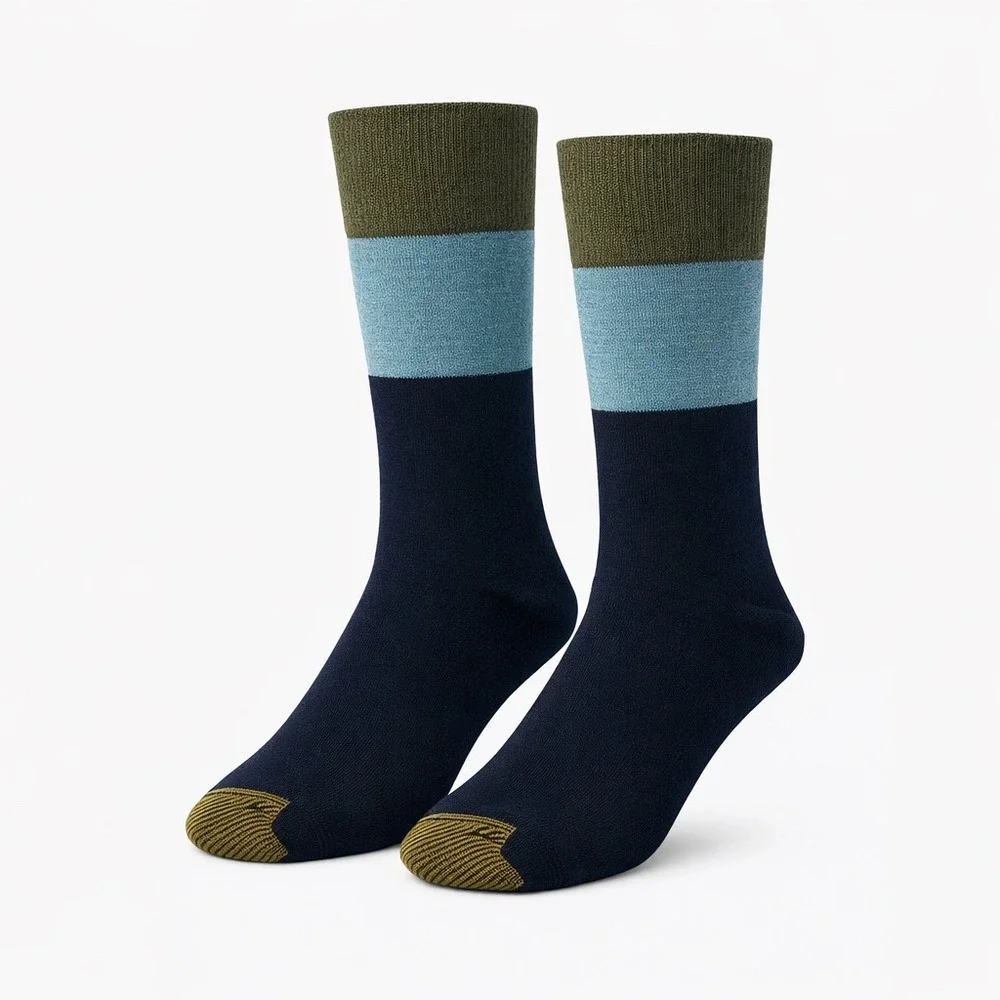 Goldtoe Edition‎ Mens Crew Dress Socks 3 Pair Pack Colorblock NEW